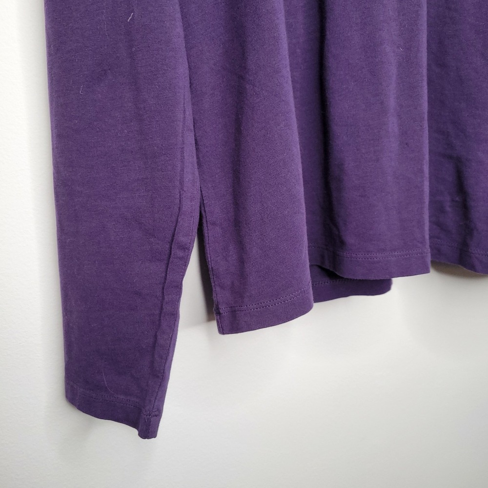 Coldwater Creek XL Dark Purple Turtleneck Top Long‎ Sleeve Supima Cotton Spandex - Picture 4 of 9